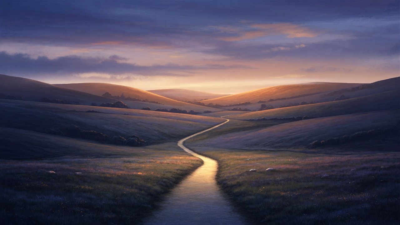 Open land under dawn light — standing free in the private